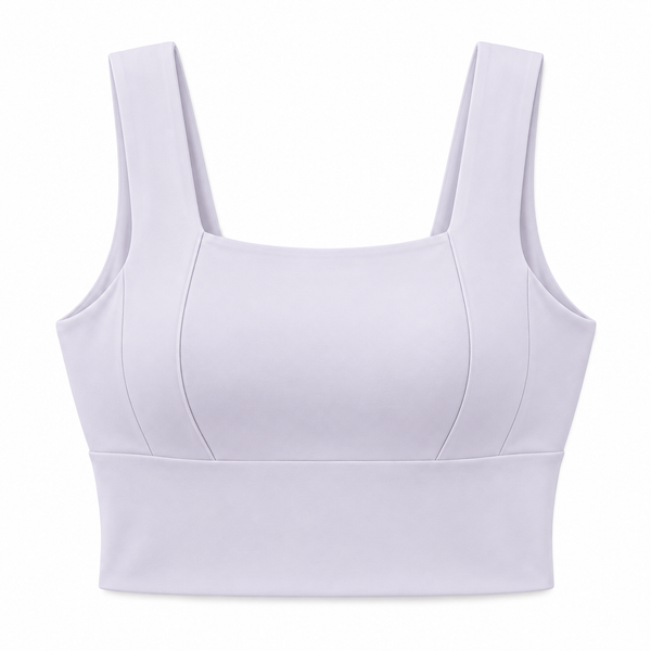 Easelyn Square-Neck Sports Bra in Light Purple