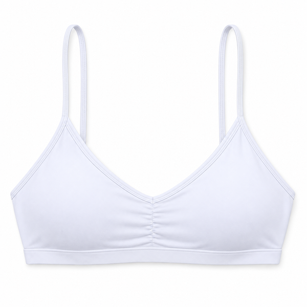 Easelyn Strappy-Back Wireless Bralette in White