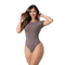 Fajas Seamless Short Sleeve Bodysuit Thong Cut Shaping Top