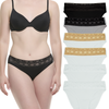 6-Pack Lace Trim Cotton Hipster Panties
