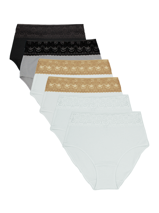 6-Pack Lace Trim Cotton Brief Panties