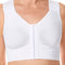 Lymph Flow Long Wire Free Front Closure Bra - White
