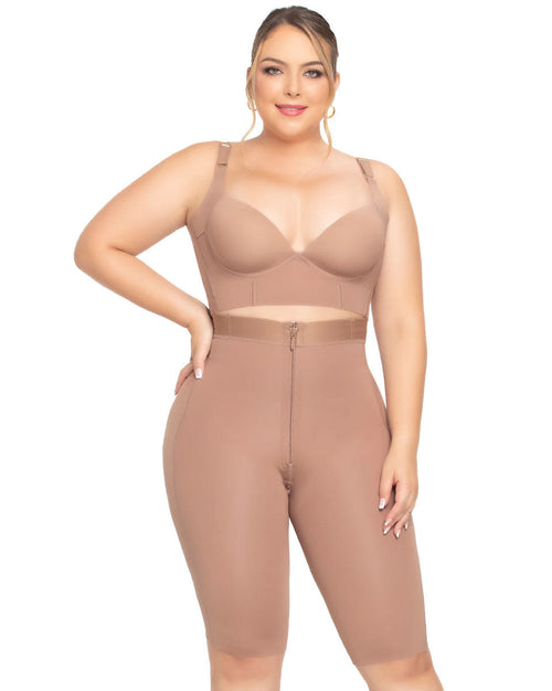 Fajas Seamless Tummy Control Strapless Shapewear for Women Knee-length Faja Stage 1 - Black