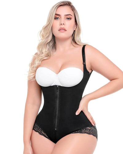 Fajas Bodysuit Removable Straps Open Bust