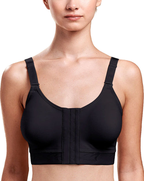 Low Coverage Front-Close Bra for Post-Surgery Breast Augmentation Recovery