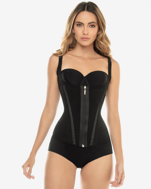 Vest With V Shape & Zipper - 1328