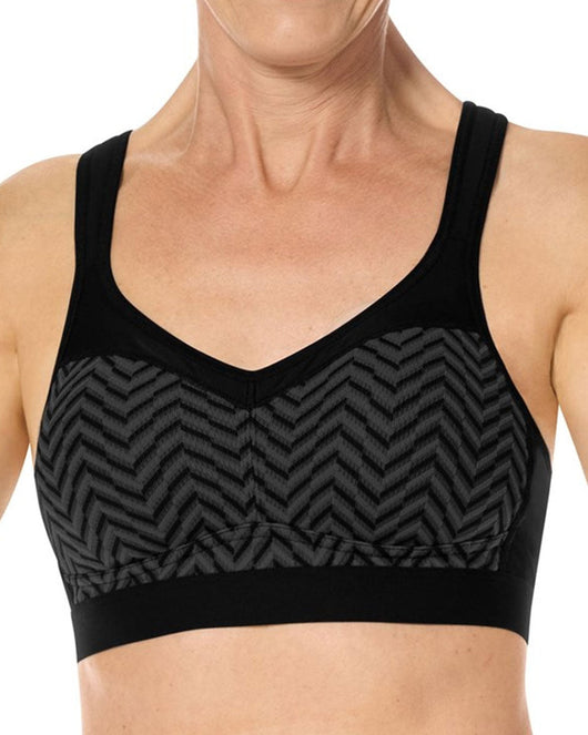 Jolie Wire-Free Sports Bra - Black / Grey