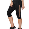 Womens Performance Microfiber Mesh Capri Compression Leggings - Size M