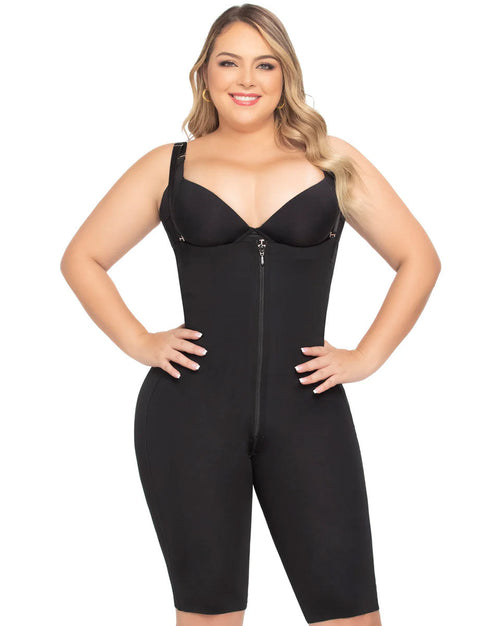 Colombian Fajas Open Bust Bodysuit Knee Length Medium Compression Stage 1