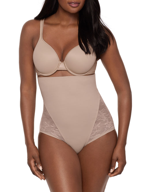 Tummy Control Panties High Waist Lace Shaping Brief Moderate Control