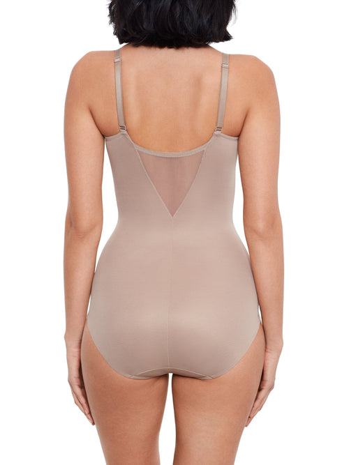Sexy Sheer Shaping Bodysuit - Stucco
