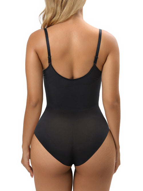 Lace Seamless Tummy Control Bodysuit with Adjustable Straps Firm Compression
