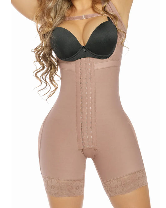 Fajas Mid-Thigh Body Shaper Faja w/ Inner Butt Lifter and Waist Shaper