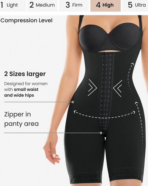 Hook Closure Bodysuit With Zip Crotch - 463