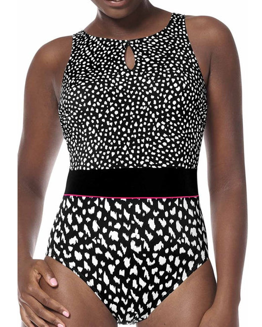 Manila High Neck One-Piece Swimsuit - Black
