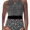 Manila High Neck One-Piece Swimsuit - Black - Size 22