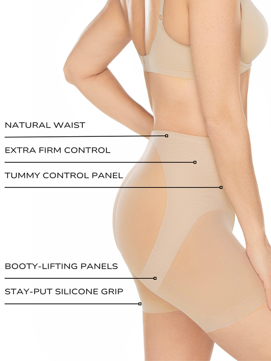 Sexy Sheer Shaping Booty Lift Mid-Thigh Short