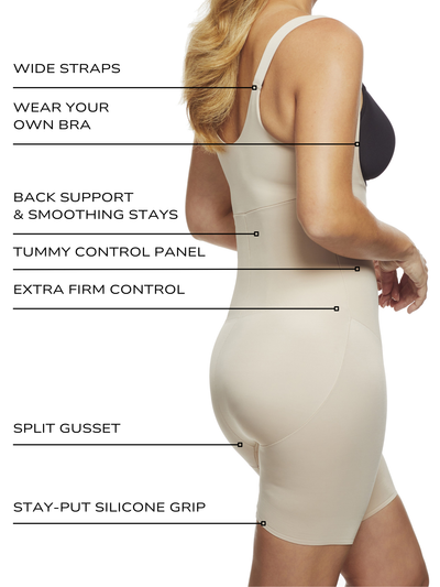 Shape Away® Open-Bust Thigh Slimmer Bodysuit