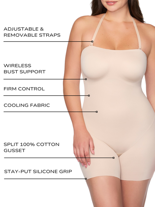 Dress Rehearsal Strapless Shapewear Bodysuit with Firm Tummy Control