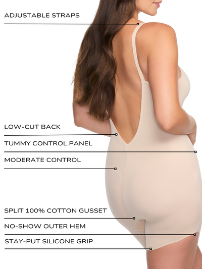 Sidekick Low-Back Slanted Hem Shaping Bodysuit