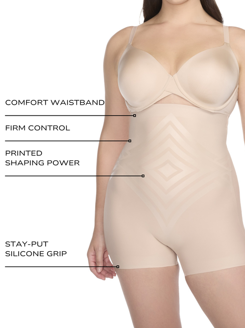 High-Waist Shaping Boyshort with LYCRA FitSense print technology