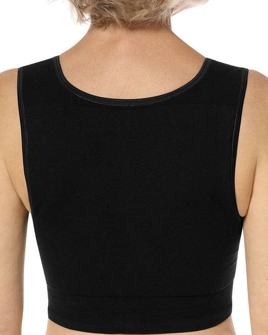 Lymph Flow Long Wire Free Front Closure Bra - Black