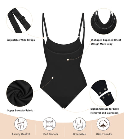 Open-Bust Seamless Thong Bodysuit