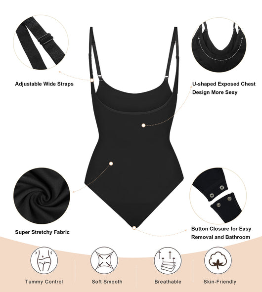 Open-Bust Seamless Thong Bodysuit