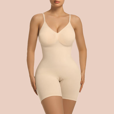Padded Full-Coverage Mid-Thigh Bodysuit