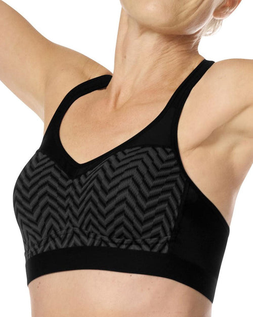 Jolie Wire-Free Sports Bra - Black / Grey