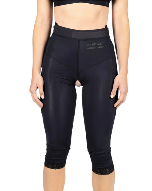Mid-Calf Girdle With 2 Inch Waist Slit Crotch For Post-Surgery Compression