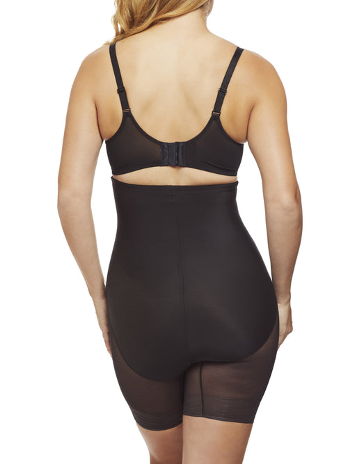 Sheer High-Waist Thigh Slimmer - Black
