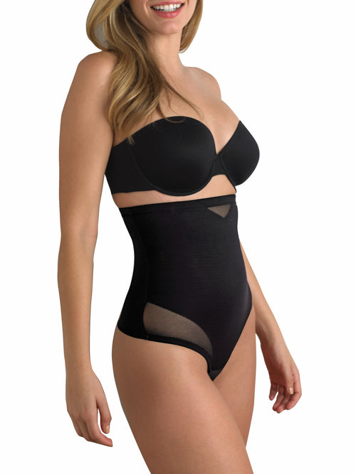 Sheer Panel High-Waist Shaping Thong