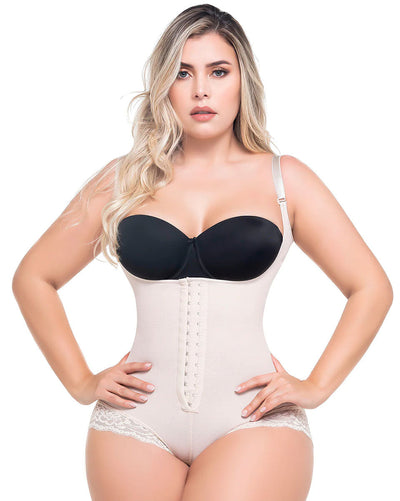 Fajas Bodysuit Removable Straps Open Bust