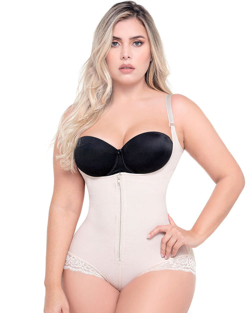 Fajas Bodysuit Removable Straps Open Bust