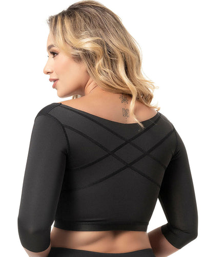 Fajas Post Surgery Bra Posture Corrector Breast Augmentation Recovery Front Closure with Sleeves
