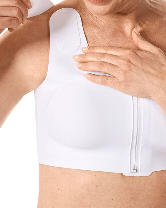 Lymph Flow Wire Free Front Closure Bra - White