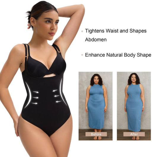 Open-Bust Seamless Thong Bodysuit