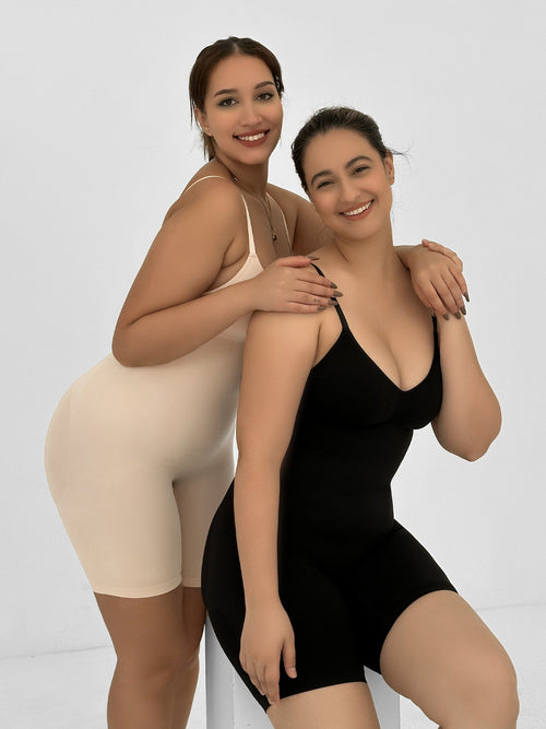 Padded Full-Coverage Mid-Thigh Bodysuit