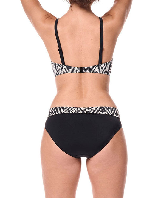 Salta Soft-Bra Bikini Top - Black / Off-white