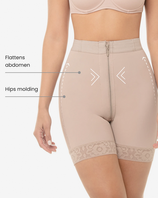 High Compression Shorts With Zipper Closure - 253