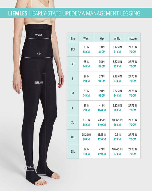 Lipedema Early-state Everyday Management Unisex Legging With Flexfit Comfort Ankle | 15-20 Mmhg | Style No. Liemles