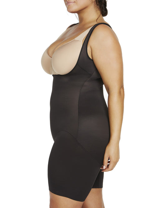 Plus Unbelievable Comfort Open-Bust Thigh Slimmer Bodysuit