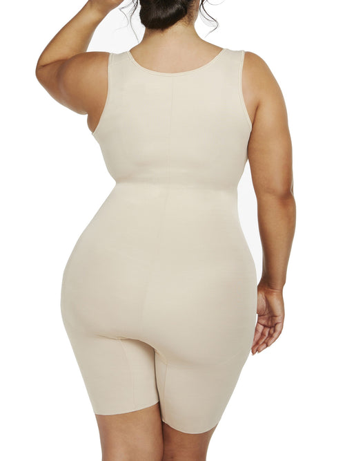 Plus Unbelievable Comfort Open-Bust Thigh Slimmer Bodysuit