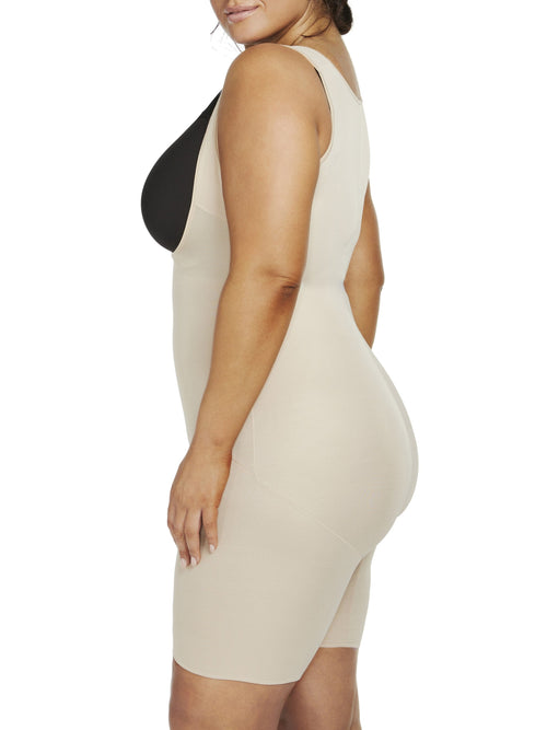 Unbelievable Comfort Open-Bust Thigh Slimmer Bodysuit