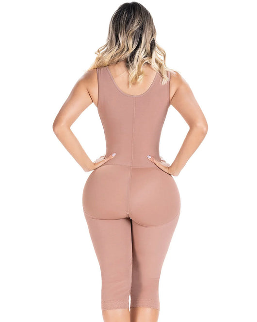 Fajas Colombian Shapewear Knee Length with Built-in bra & High Back Post Surgery and Postpartum Use