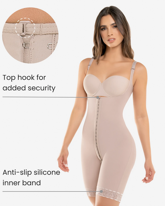 Hook Closure Bodysuit With Zip Crotch - 463