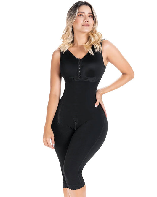 Fajas Colombian Shapewear Knee Length with Built-in bra & High Back Post Surgery and Postpartum Use