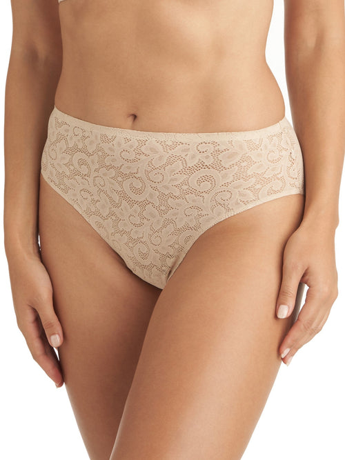 Edge All-Over Lace High-Cut Brief - Blue Coral