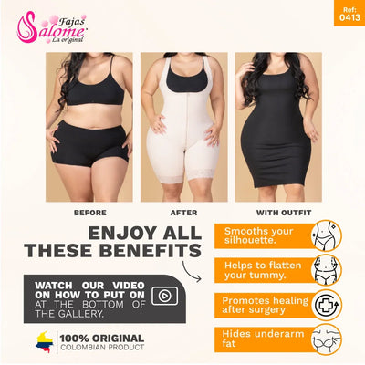 Fajas Butt Lifter Tummy Control Shapewear for Women Open Bust Hiphugger Bodysuit Powernet